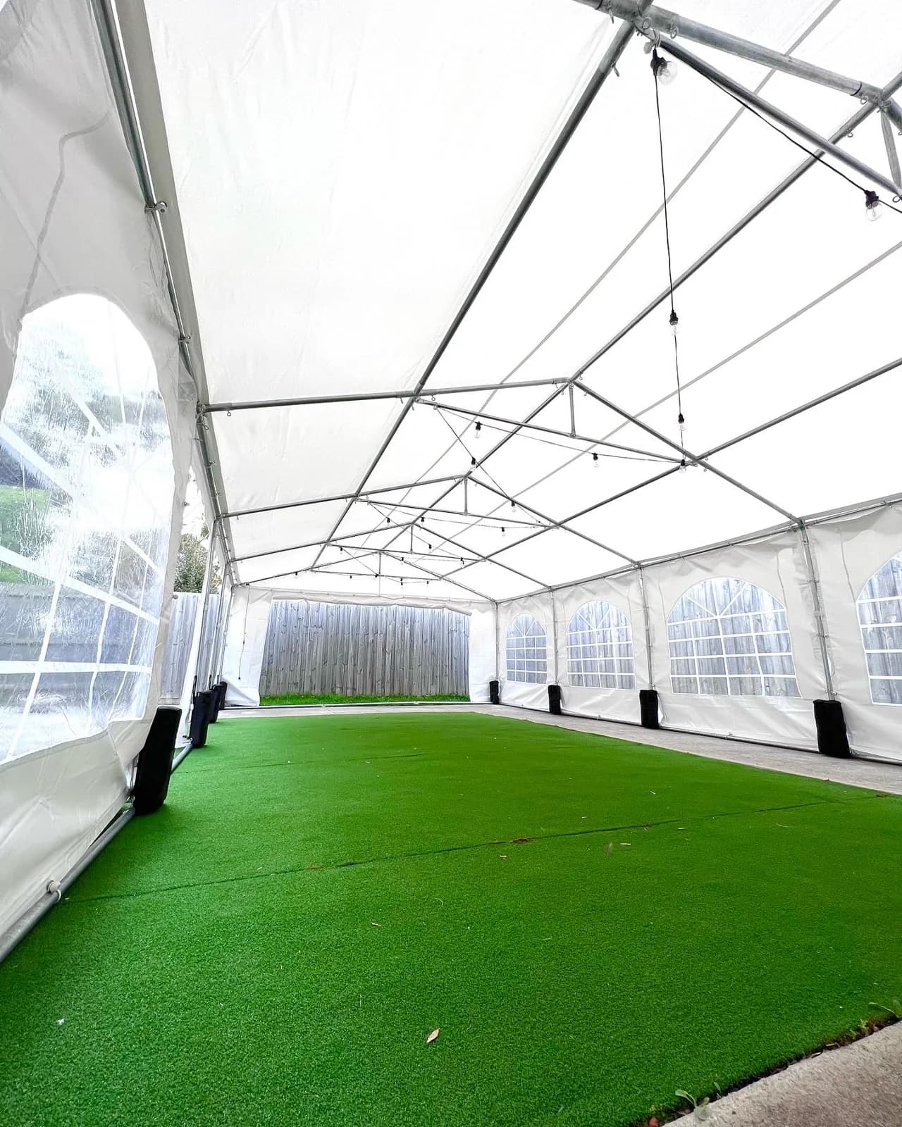 Artificial grass laid for an event zone